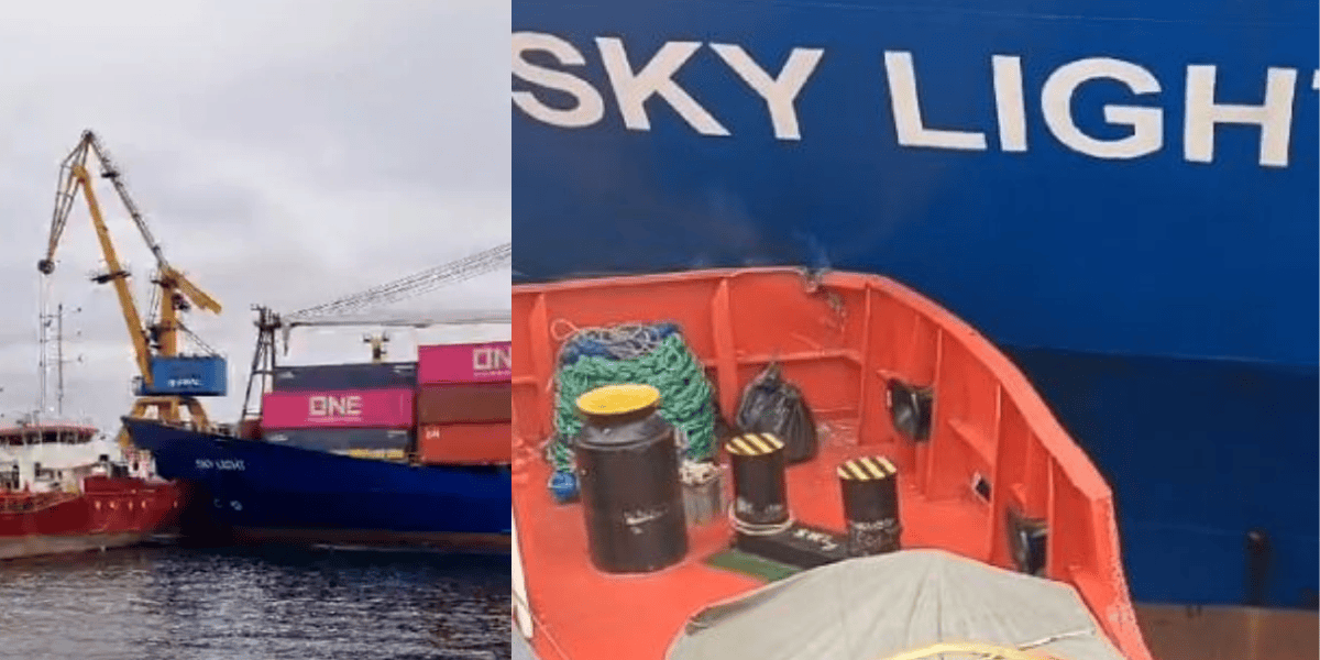Контейнеровоз Sky Light в порту Констанца зіткнувся з двома пришвартованими суднами