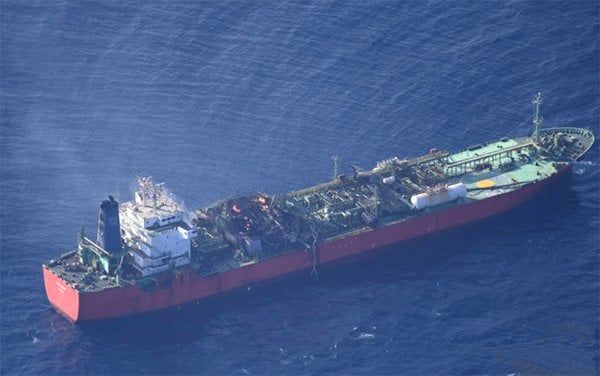 Explosion on LPG Tanker Falcon in Gulf of Aden