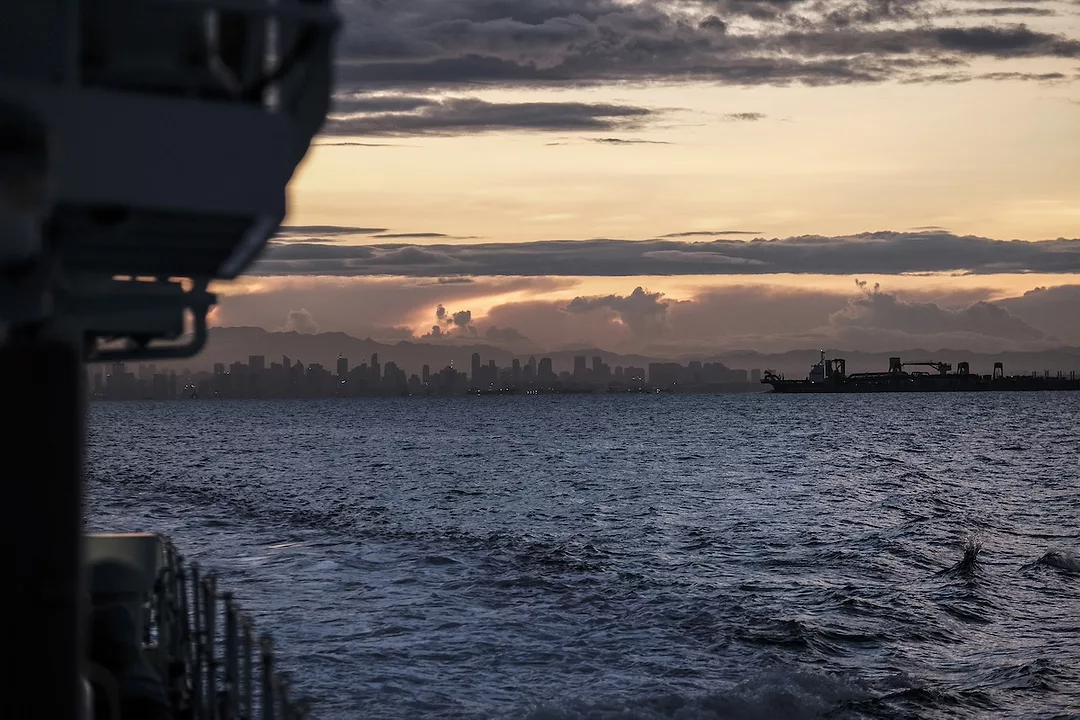 A ship with containers of radioactive zinc dust is stuck off the coast in the Philippines