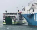 Two ferries collided at Jolo Port in the Philippines during Typhoon Kalmaegi