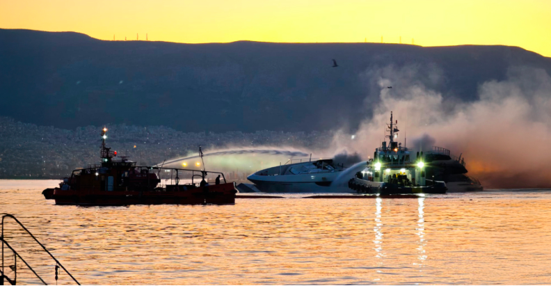 Fire at Zea Marina in Piraeus destroys four yachts