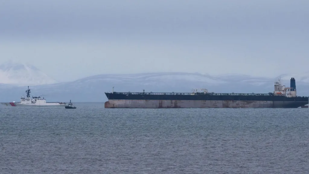 Russian-flagged tanker seized by U.S. arrives in UK waters