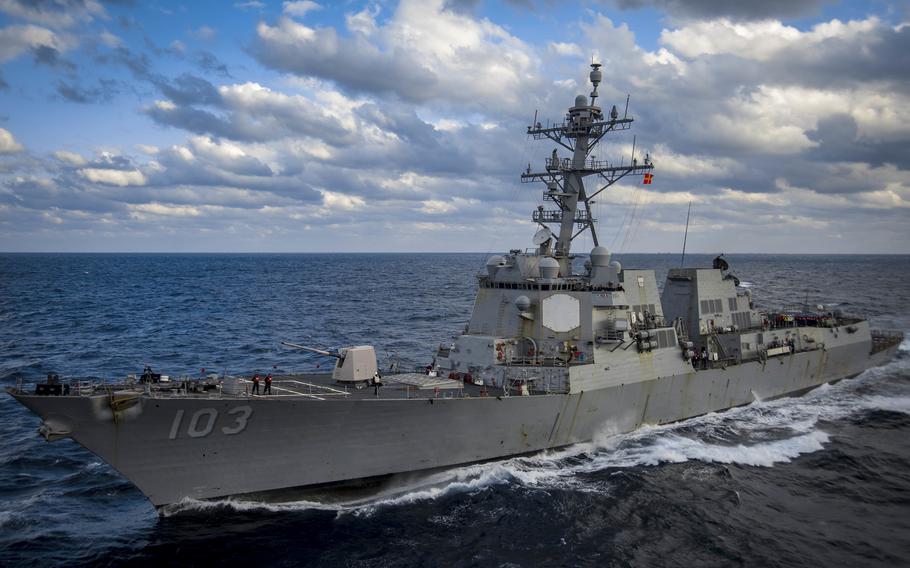 USS Truxtun and USNS Supply collided during a replenishment-at-sea in the Caribbean