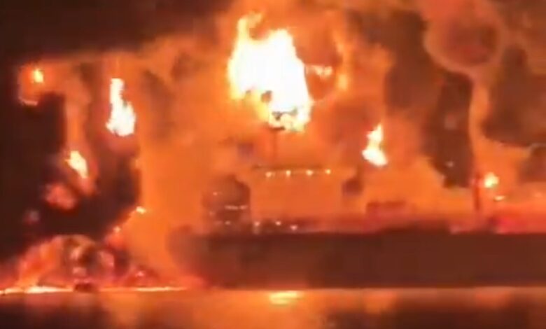 Two tankers set ablaze off Iraq