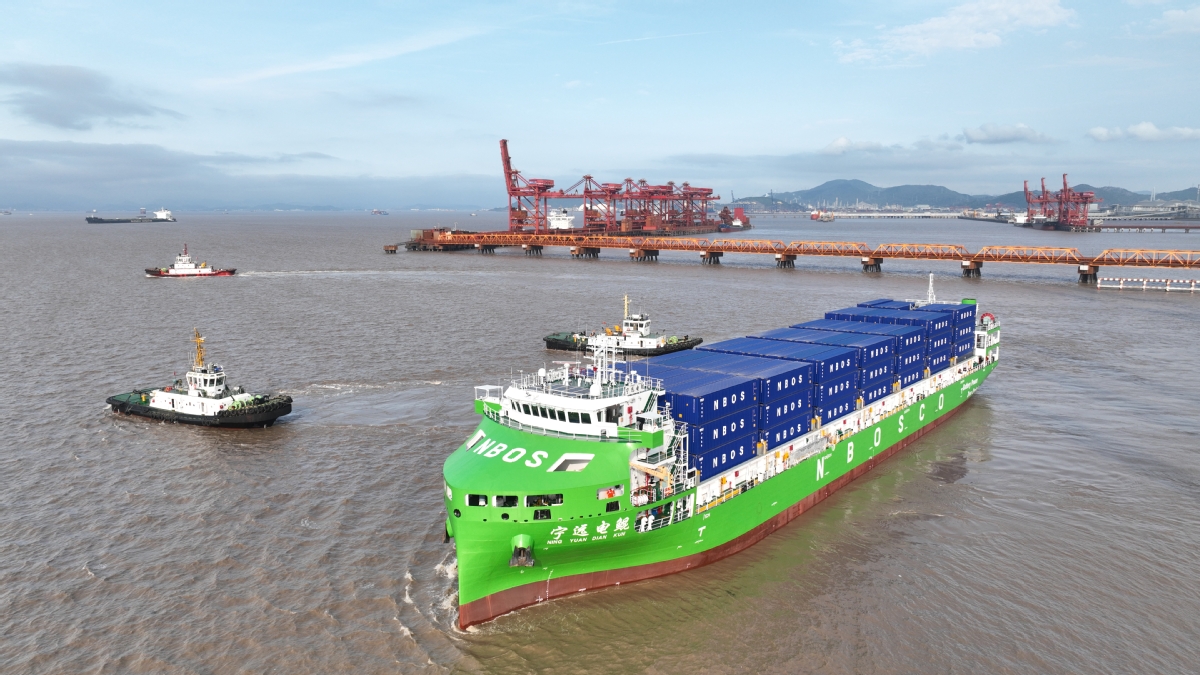 World’s largest electric container ship enters service in China