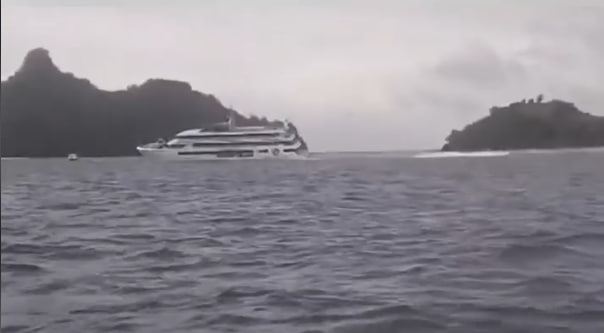 Fiji cruise ship grounding forces evacuation