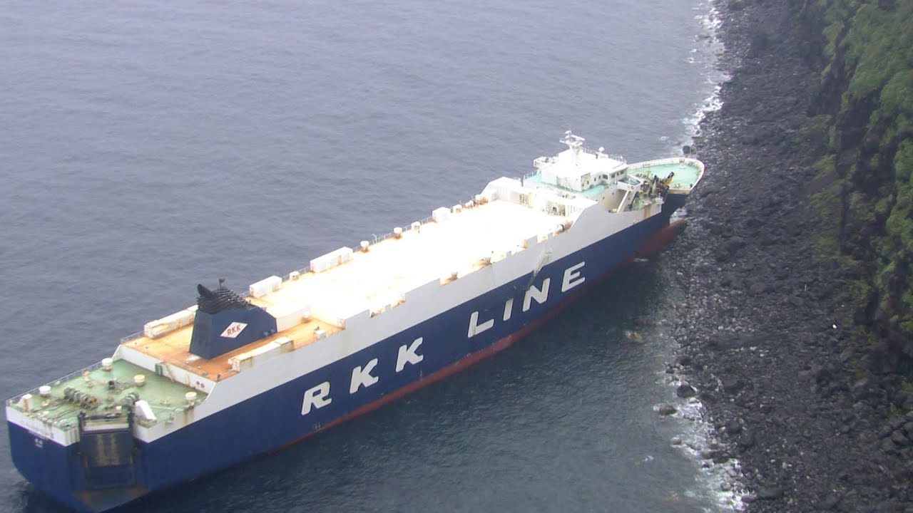 Japanese Ro-Ro ferry runs aground off Tokyo island