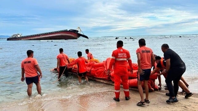 Deck cargo vessel MSCI 1 runs aground off Luzon, triggers oil spill