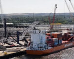 Vessel collision topples crane at Port of Tyne