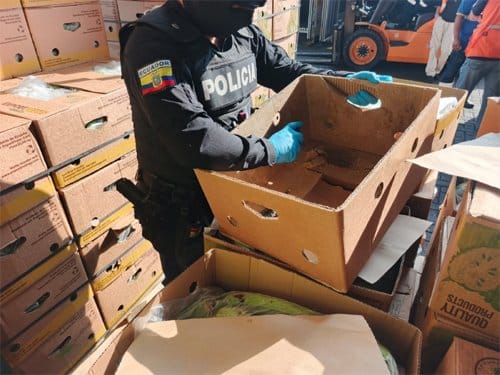 Ecuador seizes cocaine from a container at the Port of Guayaquil.