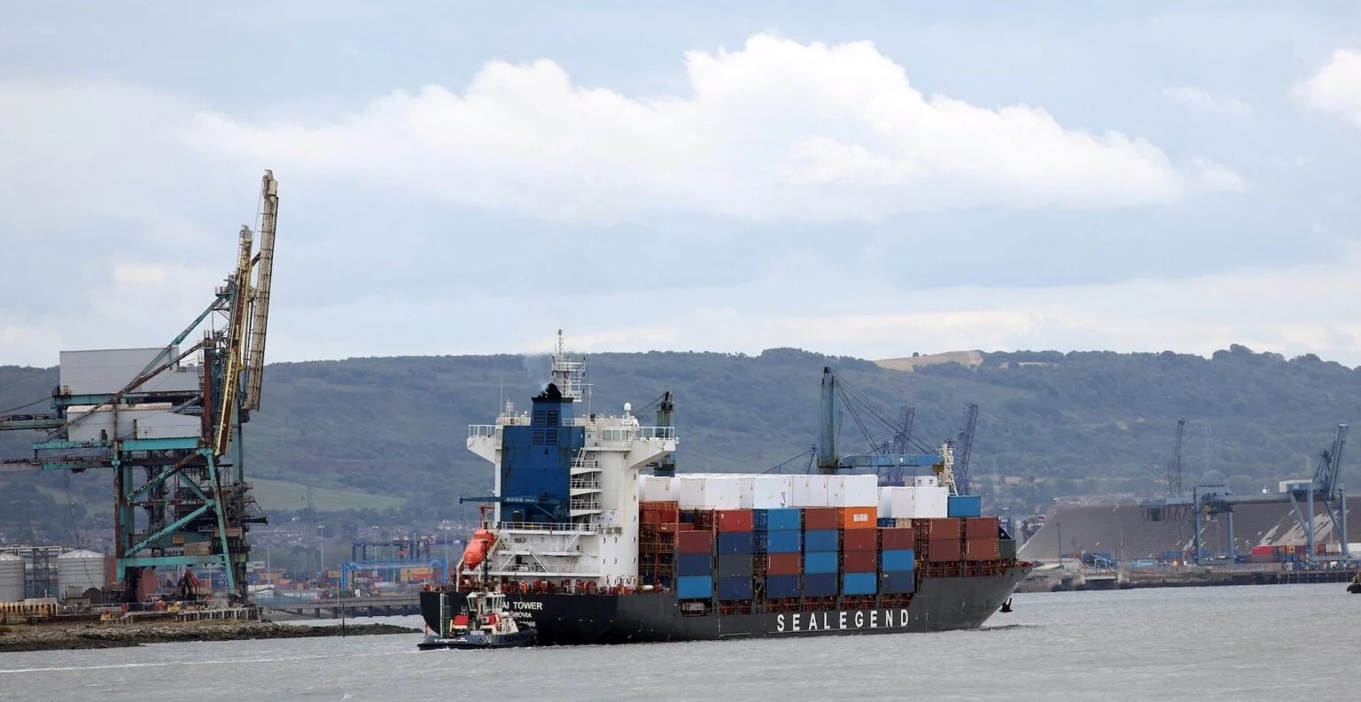 China’s first scheduled Arctic container service has reached Europe, with MV Dubai Tower arriving at UK